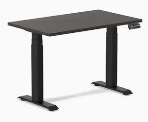Desky Dual Mini Sit Stand Desk - Burnished Wood / 40 x 24 in / Matte Black Desky Dual Mini Sit Stand Desk - Burnished Wood / 40 x 24 in / Matte Black