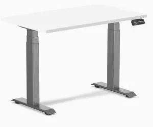 Desky Dual Mini Sit Stand Desk - White / 40 x 24 in / Space Gray