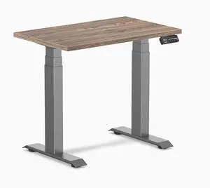 Desky Dual Mini Sit Stand Desk - Natural Walnut / 32 x 20 in / Space Gray Desky Dual Mini Sit Stand Desk - Natural Walnut / 32 x 20 in / Space Gray