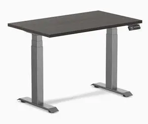 Desky Dual Mini Sit Stand Desk - Burnished Wood / 40 x 24 in / Space Gray