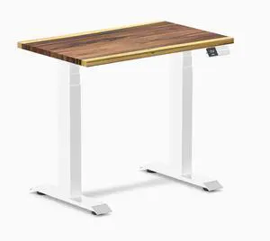 Desky Dual Mini Hardwood Sit Stand Desk - Saman / 32 x 20 in / White