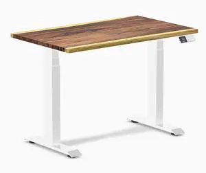 Desky Dual Mini Hardwood Sit Stand Desk - Saman / 40 x 24 in / White