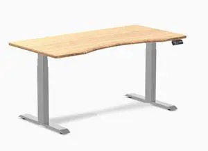 Desky Dual Ergo Edge Sit Stand Desk - Bamboo / 60 x 30 in / Grey Desky Dual Ergo Edge Sit Stand Desk - Bamboo / 60 x 30 in / Grey
