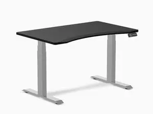 Desky Dual Ergo Edge Sit Stand Desk - Black / 48 x 30 inches / Gray