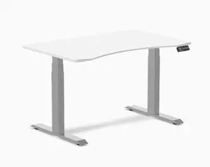 Desky Dual Ergo Edge Sit Stand Desk - White / 48 x 30 inches / Gray Desky Dual Ergo Edge Sit Stand Desk - White / 48 x 30 inches / Gray