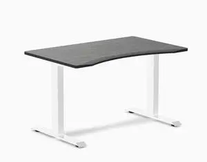 Desky Zero Ergo Edge Office Desk - Dark Bamboo / 48 x 30 in / White