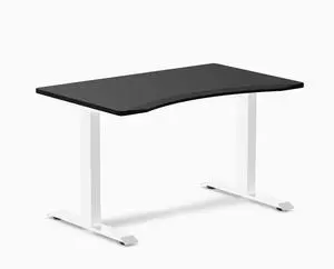 Desky Zero Ergo Edge Office Desk - Black / 48 x 30 in / White