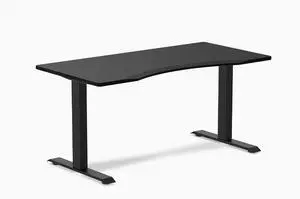 Desky Zero Ergo Edge Office Desk - Black / 60 x 30 in / Matte Black