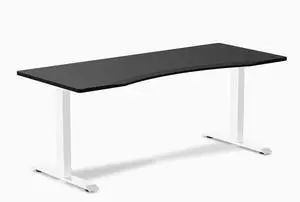 Desky Zero Ergo Edge Office Desk - Black / 72 x 30 in / White