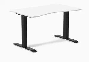 Desky Zero Ergo Edge Office Desk - White / 48 x 30 in / Matte Black