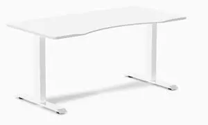 Desky Zero Ergo Edge Office Desk - White / 60 x 30 in / White Desky Zero Ergo Edge Office Desk - White / 60 x 30 in / White