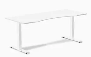 Desky Zero Ergo Edge Office Desk - White / 72 x 30 in / White Desky Zero Ergo Edge Office Desk - White / 72 x 30 in / White