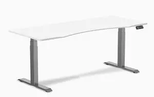 Desky Dual Ergo Edge Sit Stand Desk - White / 72 x 30 inches / Space Gray