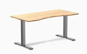 Desky Zero Ergo Edge Office Desk - Bamboo / 60 x 30 in / Space Gray