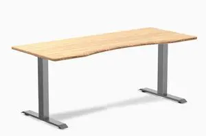 Desky Zero Ergo Edge Office Desk - Bamboo / 72 x 30 in / Space Gray
