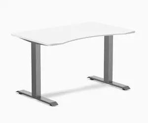 Desky Zero Ergo Edge Office Desk - White / 48 x 30 in / Space Gray