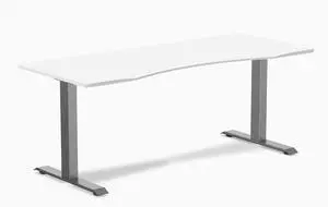 Desky Zero Ergo Edge Office Desk - White / 72 x 30 in / Space Gray Desky Zero Ergo Edge Office Desk - White / 72 x 30 in / Space Gray