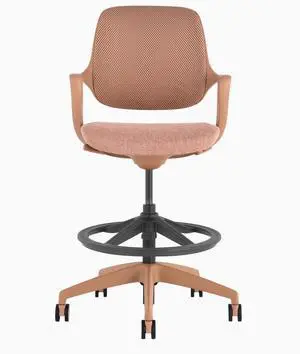 Desky Evoque Low Back Office Chair - Peach / Drafting Kit