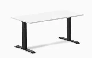 Desky Zero Laminate Office Desk - White / 59 x 29.5 in / Matte Black