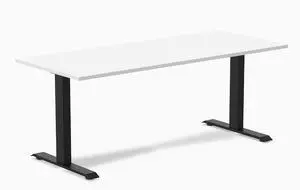 Desky Zero Laminate Office Desk - White / 70.9 x 29.5 in / Matte Black
