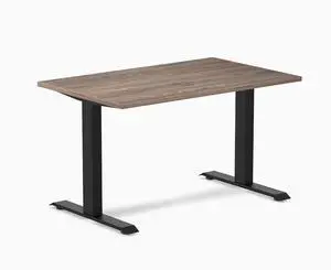 Desky Zero Laminate Office Desk - Natural Walnut / 47.2 x 29.5 in / Matte Black
