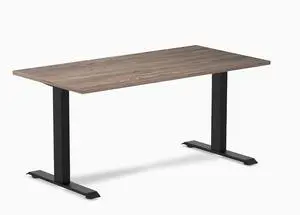 Desky Zero Laminate Office Desk - Natural Walnut / 59 x 29.5 in / Matte Black