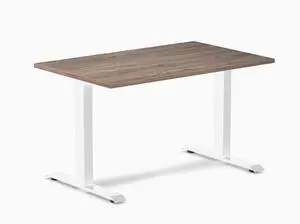 Desky Zero Laminate Office Desk - Natural Walnut / 47.2 x 29.5 in / White