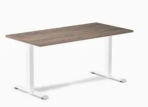 Desky Zero Laminate Office Desk - Natural Walnut / 59 x 29.5 in / White