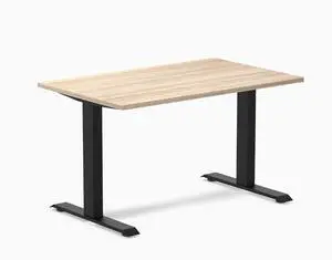 Desky Zero Laminate Office Desk - Classic Oak / 47.2 x 29.5 in / Matte Black