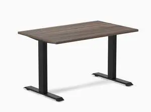 Desky Zero Laminate Office Desk - Jarrah Legno / 47.2 x 29.5 in / Matte Black