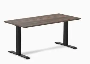 Desky Zero Laminate Office Desk - Jarrah Legno / 59 x 29.5 in / Matte Black