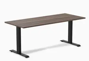 Desky Zero Laminate Office Desk - Jarrah Legno / 70.9 x 29.5 in / Matte Black