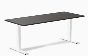 Desky Zero Laminate Office Desk - Burnished Wood / 70.9 x 29.5 in / White