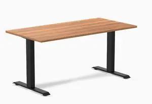 Desky Zero Laminate Office Desk - Prime Oak / 59 x 29.5 in / Matte Black