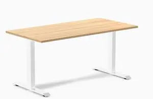 Desky Zero Laminate Office Desk - Sublime Teak / 59 x 29.5 in / White