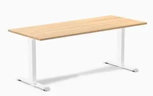 Desky Zero Laminate Office Desk - Sublime Teak / 70.9 x 29.5 in / White