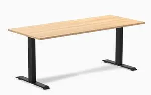 Desky Zero Laminate Office Desk - Sublime Teak / 70.9 x 29.5 in / Matte Black