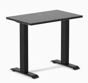 Desky Zero Mini Bamboo Office Desk - Dark Bamboo / 32 x 20 in / Matte Black
