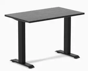 Desky Zero Mini Bamboo Office Desk - Dark Bamboo / 40 x 24 in / Matte Black