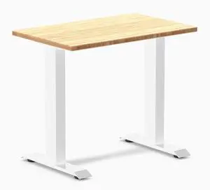 Desky Zero Mini Bamboo Office Desk - Bamboo / 32 x 20 in / White