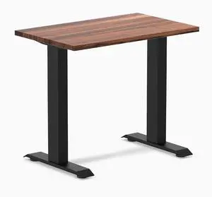 Desky Zero Mini Hardwood Office Desk - Walnut / 32 x 20 in / Matte Black