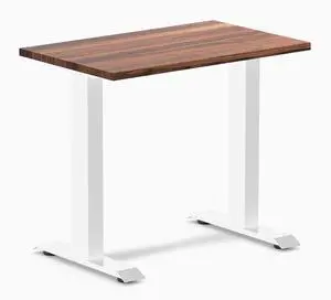 Desky Zero Mini Hardwood Office Desk - Walnut / 32 x 20 in / White