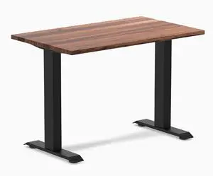 Desky Zero Mini Hardwood Office Desk - Walnut / 40 x 24 in / Matte Black