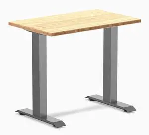 Desky Zero Mini Bamboo Office Desk - Bamboo / 32 x 20 in / Space Gray