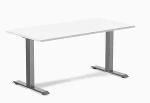 Desky Zero Laminate Office Desk - White / 59 x 29.5 in / Space Gray