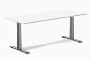 Desky Zero Laminate Office Desk - White / 70.9 x 29.5 in / Space Gray