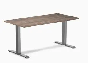 Desky Zero Laminate Office Desk - Natural Walnut / 59 x 29.5 in / Space Gray
