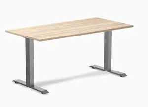 Desky Zero Laminate Office Desk - Classic Oak / 59 x 29.5 in / Space Gray