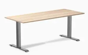 Desky Zero Laminate Office Desk - Classic Oak / 70.9 x 29.5 in / Space Gray