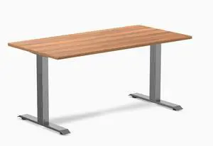 Desky Zero Laminate Office Desk - Prime Oak / 59 x 29.5 in / Space Gray